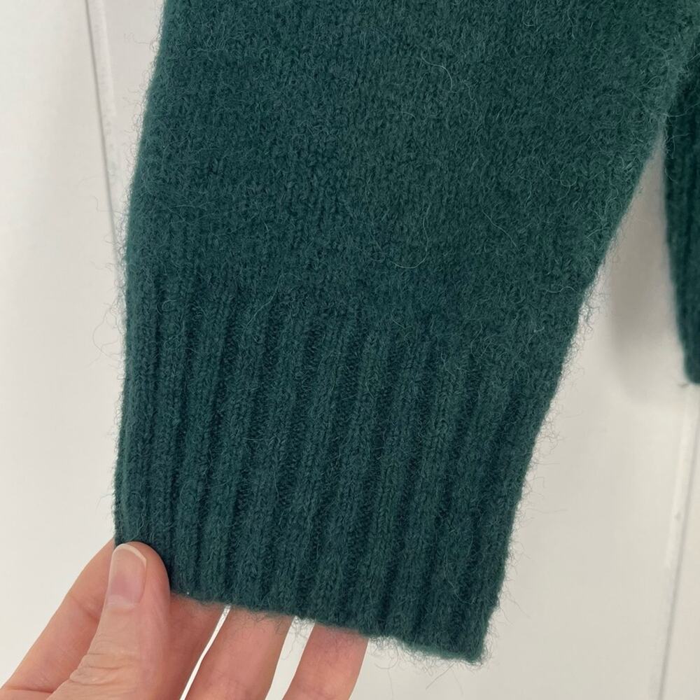 Madewell Dillon Cropped Sweater Ribbed Mock Neck Wool Alpaca Size XS Dark Green - Picture 5 of 16